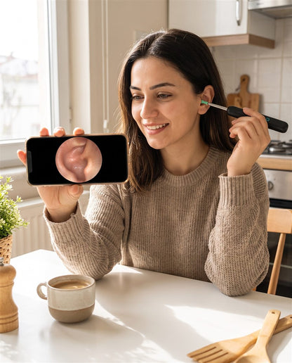 Dolvak Kameralı Kulak Temizleme Cihazı — 1296P HD Wi-Fi