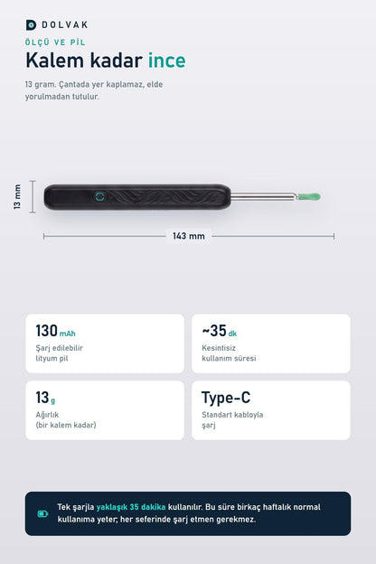 Dolvak Kameralı Kulak Temizleme Cihazı — 1296P HD Wi-Fi